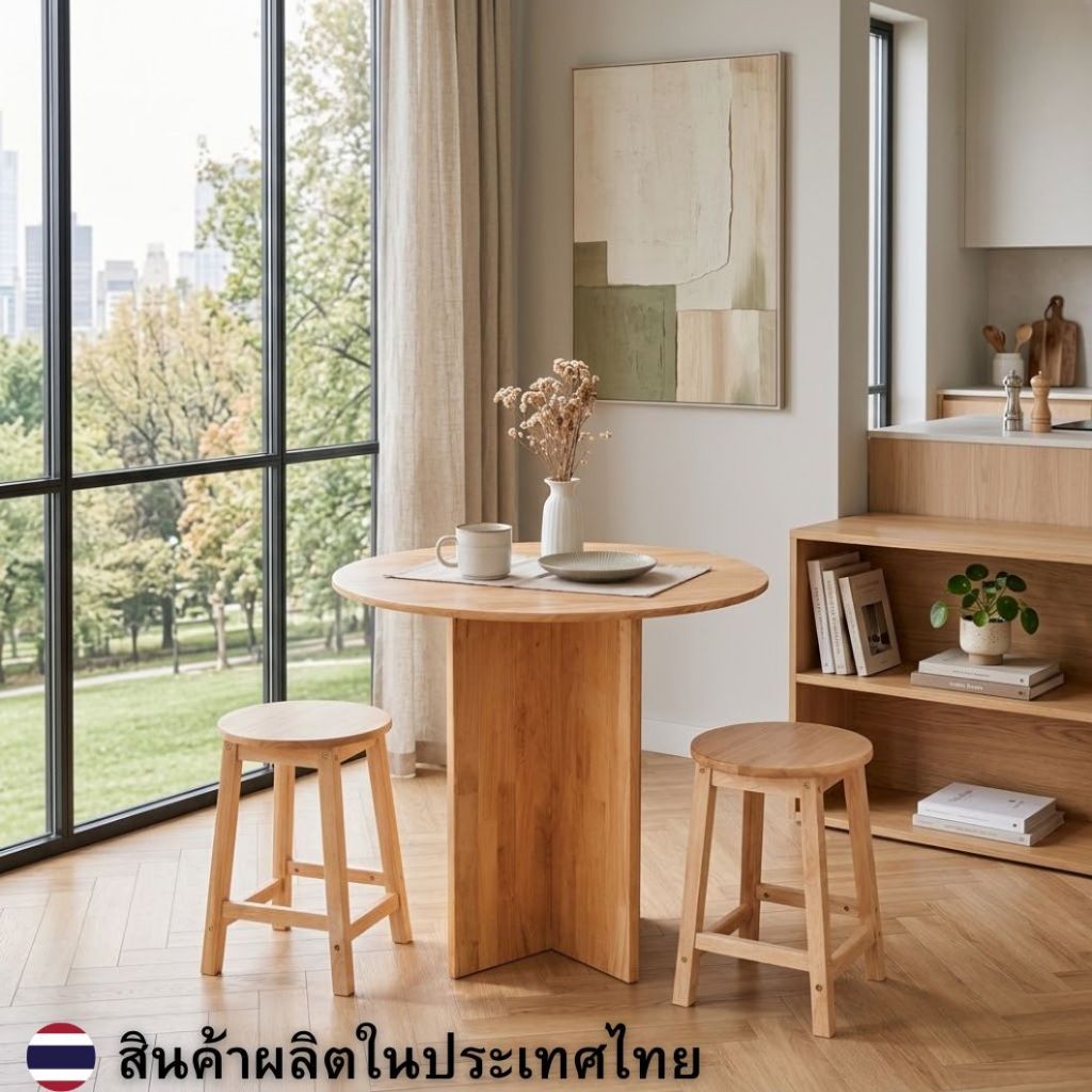 Modern comfort furnitureโต๊ะทานข้าว ชุดโต๊ะรับประทานอาหาร 2 ท่าน โต๊ะคาเฟ่ ดีไซส์ขา X 2 ท่าน 80x80/6