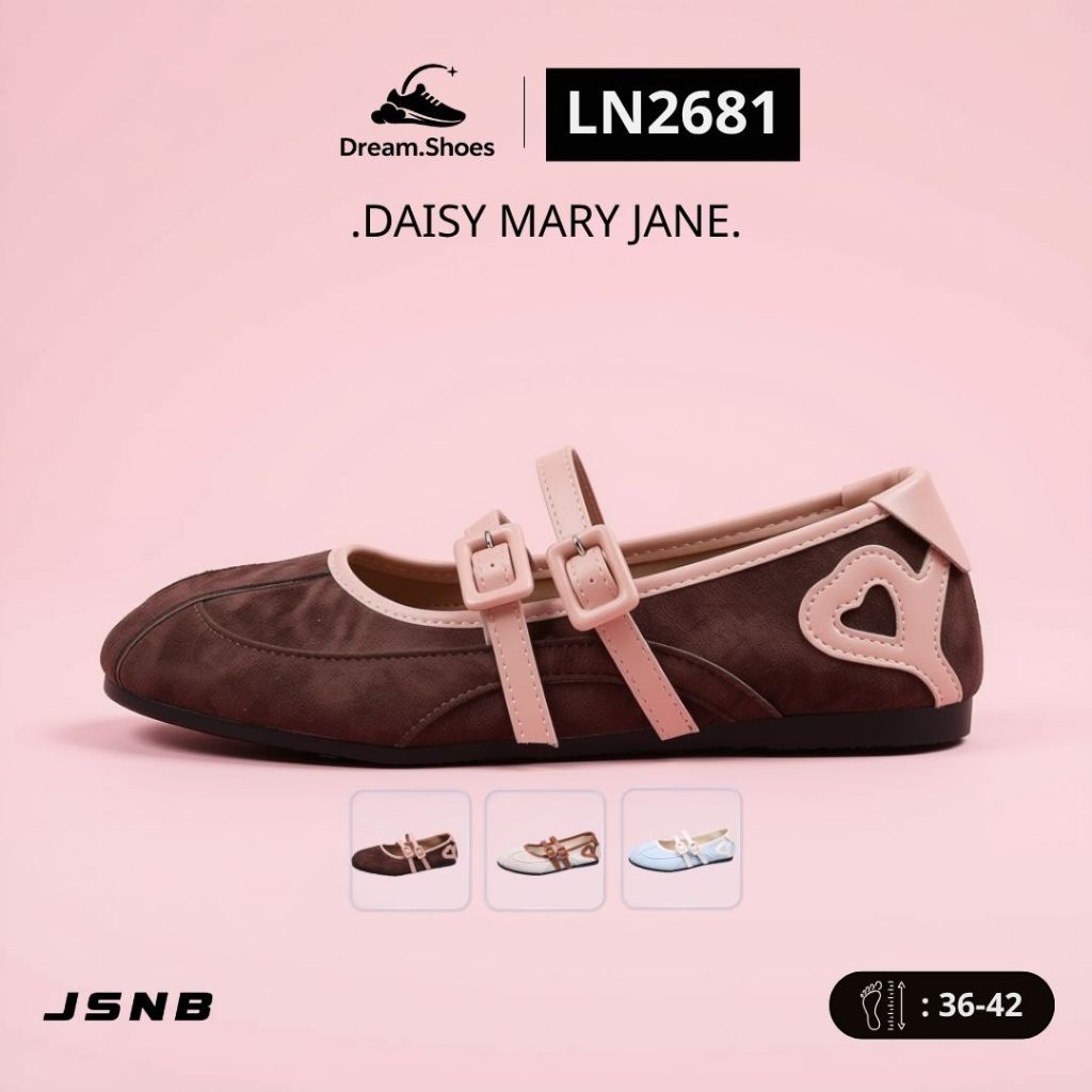 JSNB  รองเท้าแมรี่เจน Daisy Mary Jane น่ารัก ขอบนุ่ม ไม่กัดเท้า [LN2681]
