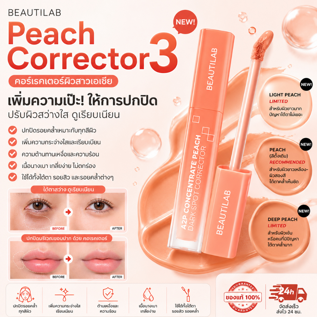 BEAUTILAB A2P Concealer&Peach Corrector&Blue Corrector คอนซีลเลอร์ คอเรคเตอร์พีช และบลูคอเรคเตอร์