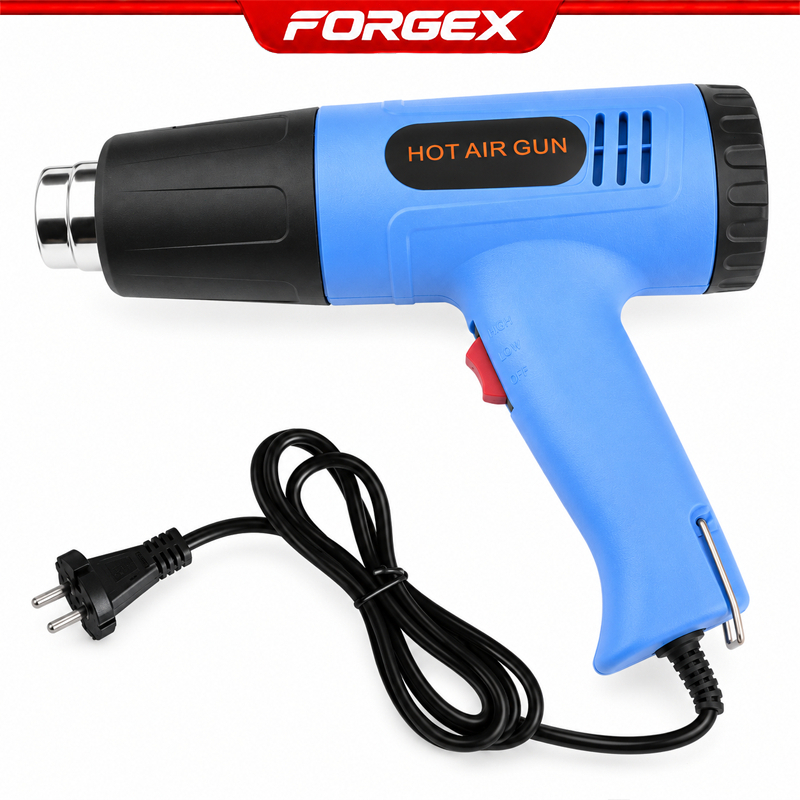 เครื่องเป่าลมร้อน 2000W ปืนเป่าลมร้อน ปรับ 2 ระดับ 300/600°C พร้อมหัวเป่า สำหรับหดท่อ PVC ลอกสี งานช่าง DIY