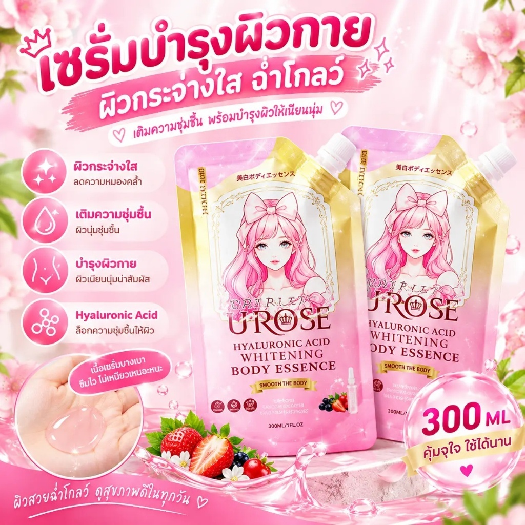 เซรั่มไฮยา C&E Whitening Body Serum บอดี้เซรั่ม เซรั่มบำรุงผิวกาย ผิวกระจ่างใส ชุ่มชื้น ลดความหมองคล้ำ 300ml