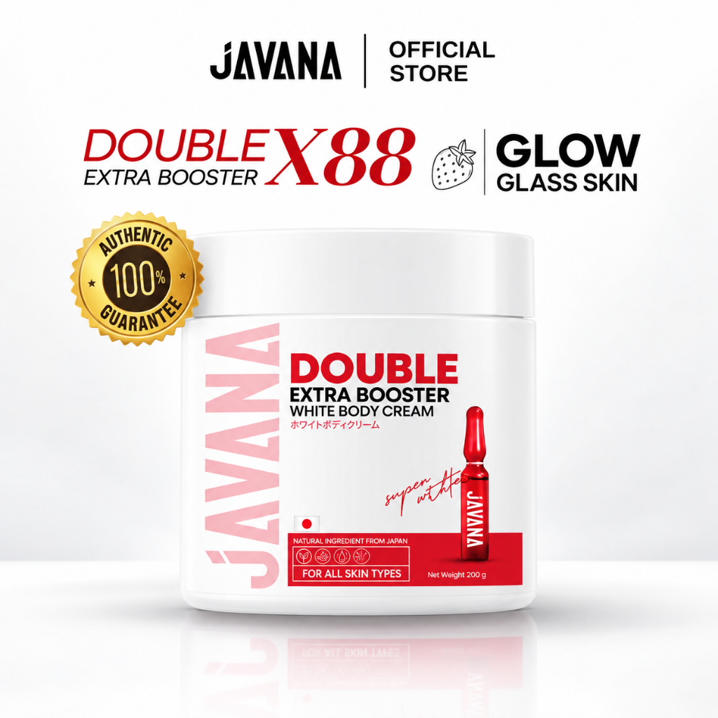 JAVANA Double Extra Booster White Body Cream 200g ครีมบำรุงผิวกาย ชุ่มชื้น ผิวดูเรียบเนียน กระจ่างใส