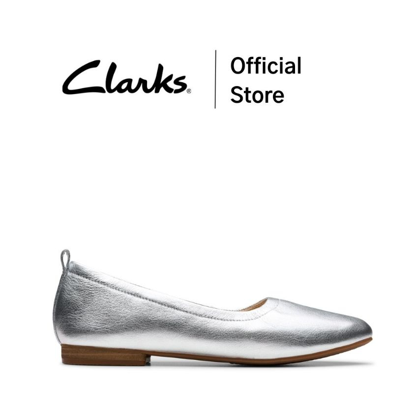 Clarks รุ่น FAWNA SOFT สี SILVER METALLIC รองเท้าคัทชูผู้หญิง รองเท้าไซส์ 37  หนังแท้ คุณภาพดี ใส่สบาย