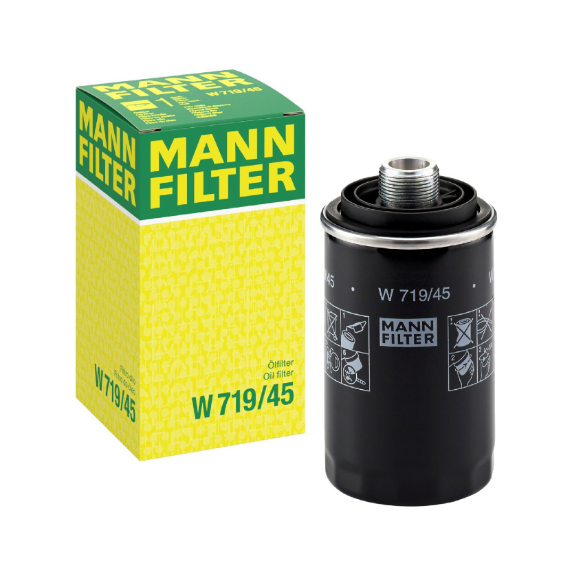 [แท้ 100% / Germany] ไส้กรองน้ำมันเครื่อง MANN FILTER W719/45 AUDI A4 A5 A6 Q5 TT VW Golf Tiguan Bee
