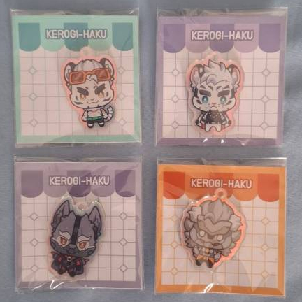 พวงกุญแจลายการ์ตูน กลุ่ม Furry และ Kemono - (Kerogi_Haku) Furry Chibi Keychain