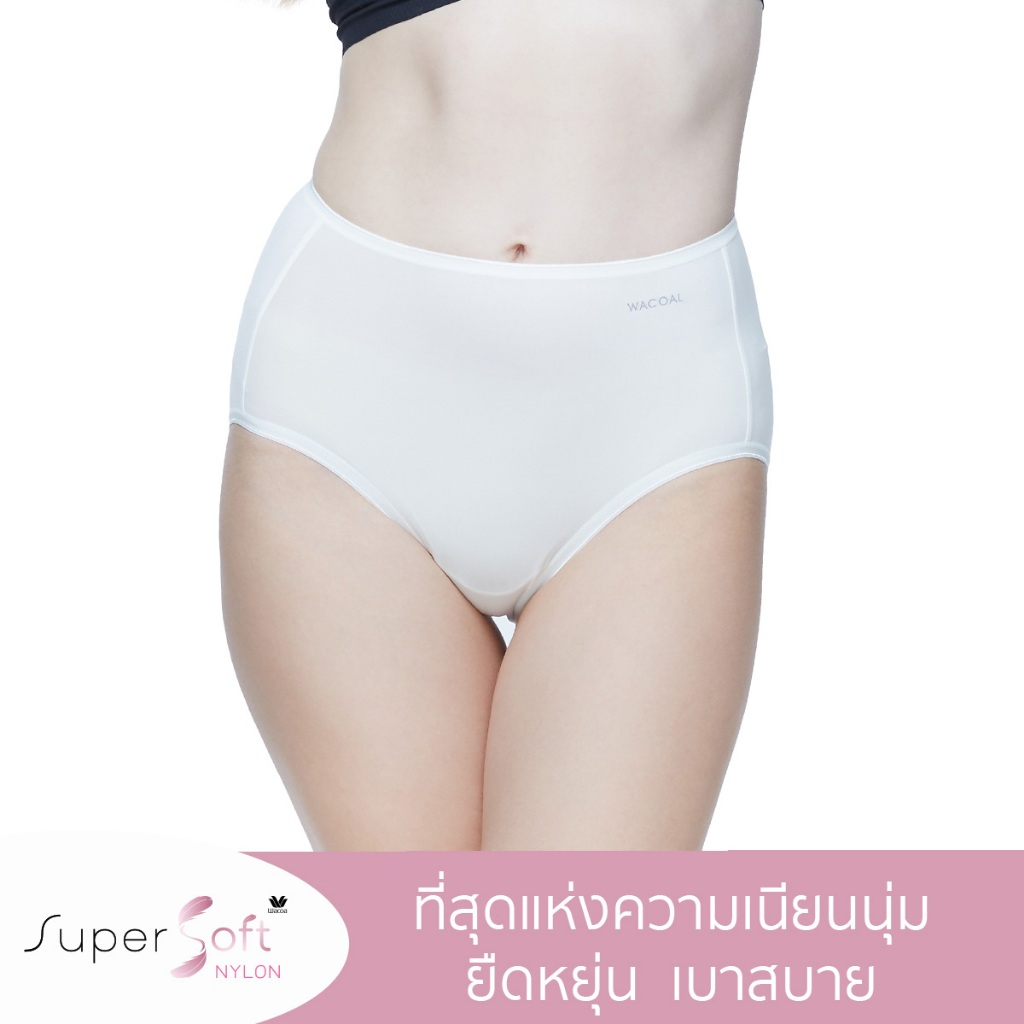 Wacoal Super Soft Nylon Short Panty กางเกงในนวัตกรรมเนียนนุ่ม รูปแบบเต็มตัว รุ่น WU5S00S/WU4992 สีครีม (CR)
