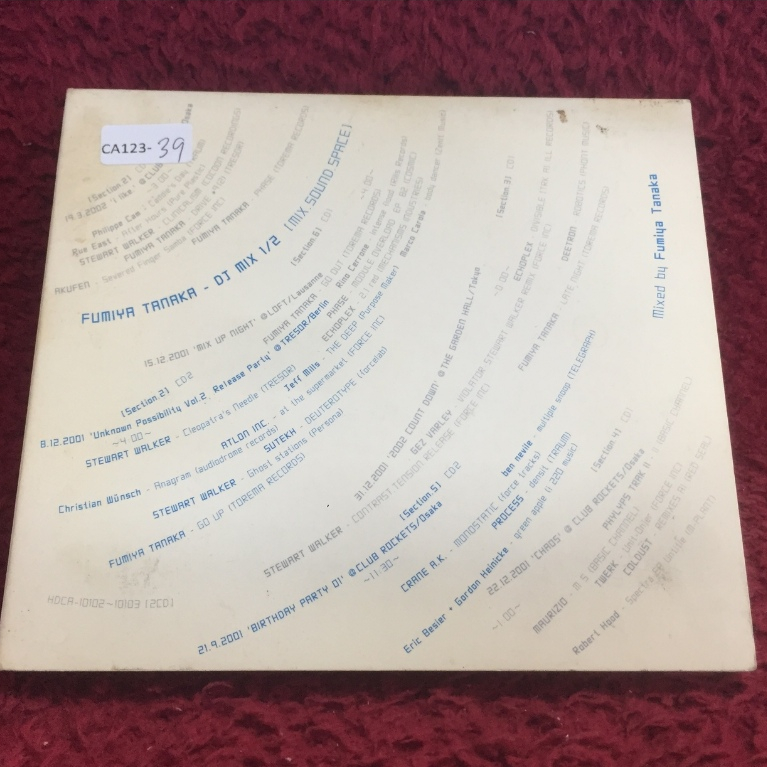 2CD Fumiya Tanaka – DJ Mix 1/2 [Mix.Sound.Space] สภาพตามปก CA123-39