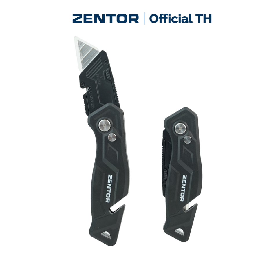 Zentor [ฟรีใบมีด 10ใบ] มีดพับ คัตเตอร์พับได้ ใบมีดอลูมิเนียม คมพิเศษ SK5 พกพาสะดวก Folding Cutter
