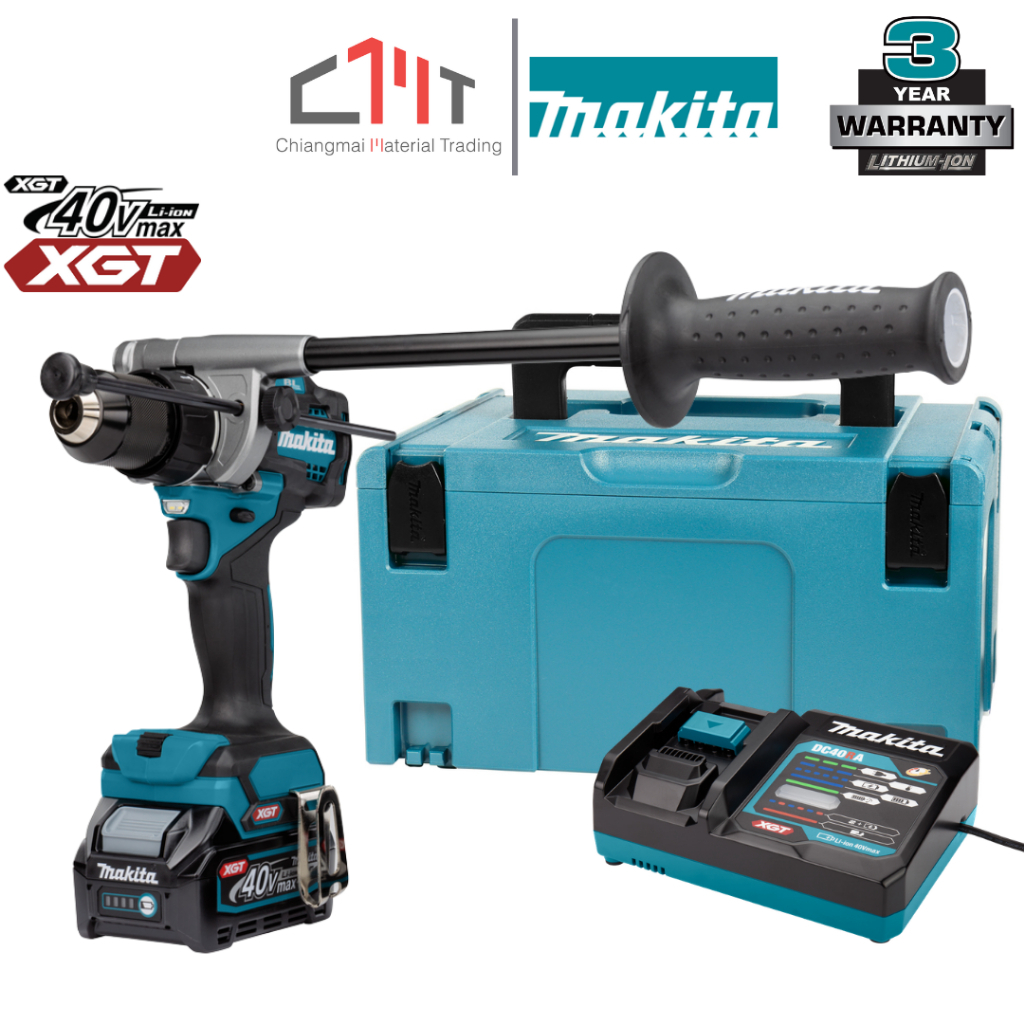 MAKITA ชุดสว่านกระแทกไร้สาย 40V ขนาด 13mm. (1/2") 125Nm. No.HP001GD101