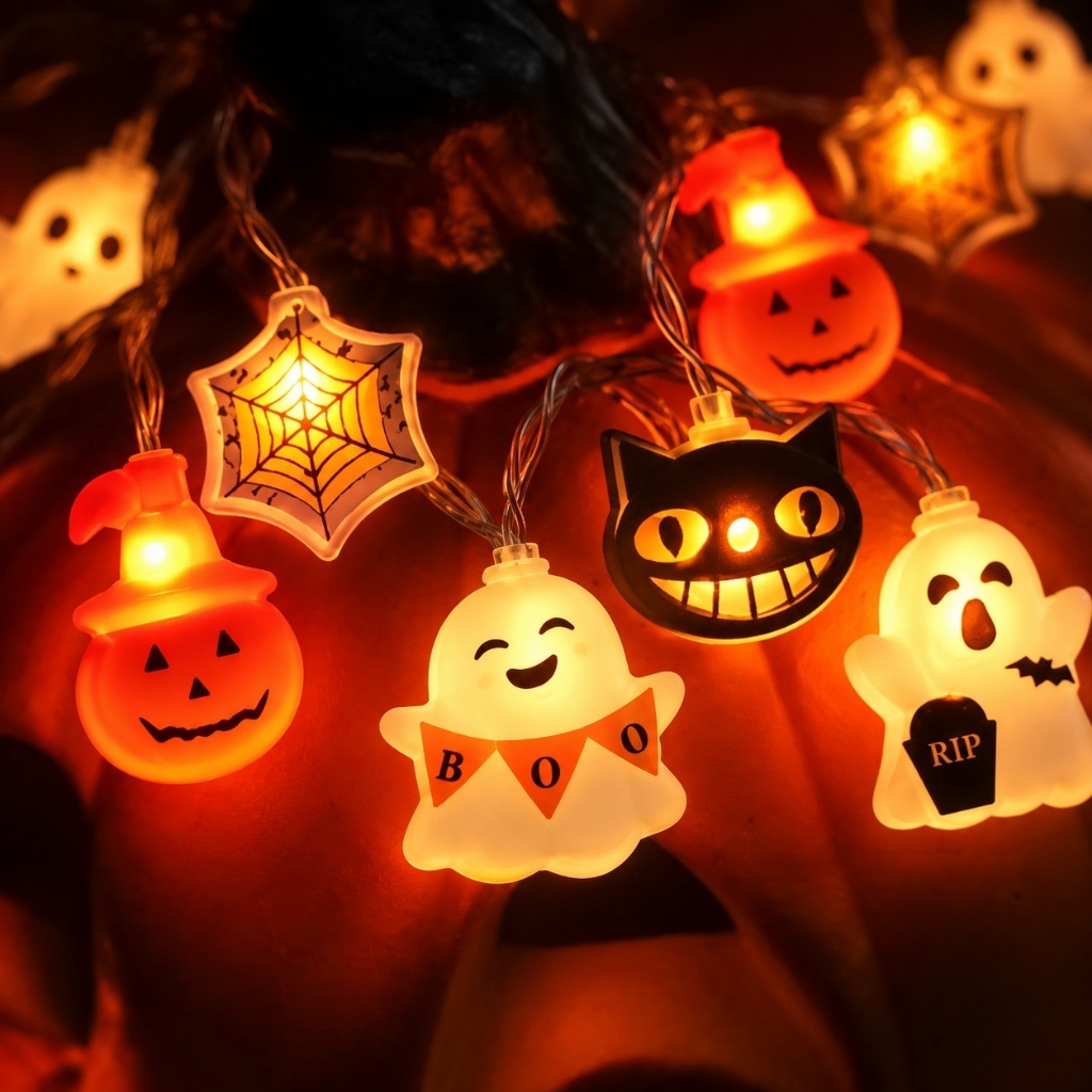จัดส่งด่วน 🎃ฮาโลวีน สายไฟประดับ โคมไฟฟักทองฮาโลวีน 3M 20LED สําหรับแขวนตกแต่งปาร์ตี้ฮาโลวีน อุปกรณ์ตกแต่ง