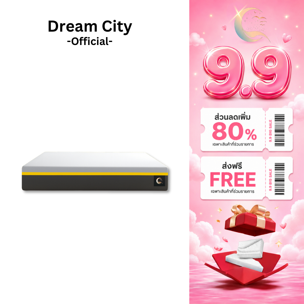 [รับประกัน 10 ปี] Dreamcity [แพ็คใส่กล่อง] ที่นอนยางพาราแท้ รุ่น Raily ที่นอนอัดสุญญากาศ สัมผัสนุ่มส