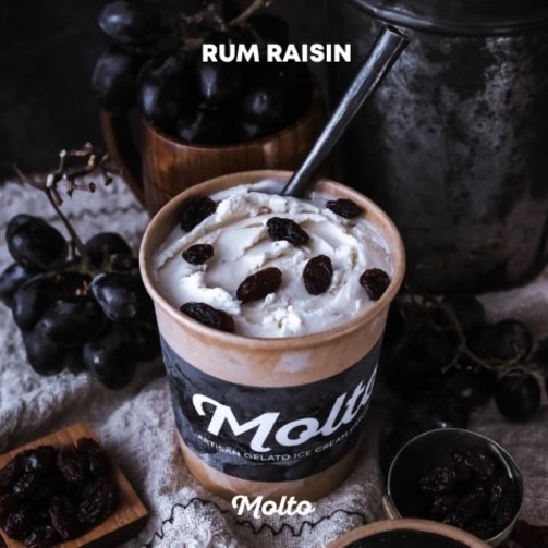 Rum Raisin (ไอศกรีม รัม เรซิ่น 1 ถ้วย 16 oz.) - Molto premium Gelato