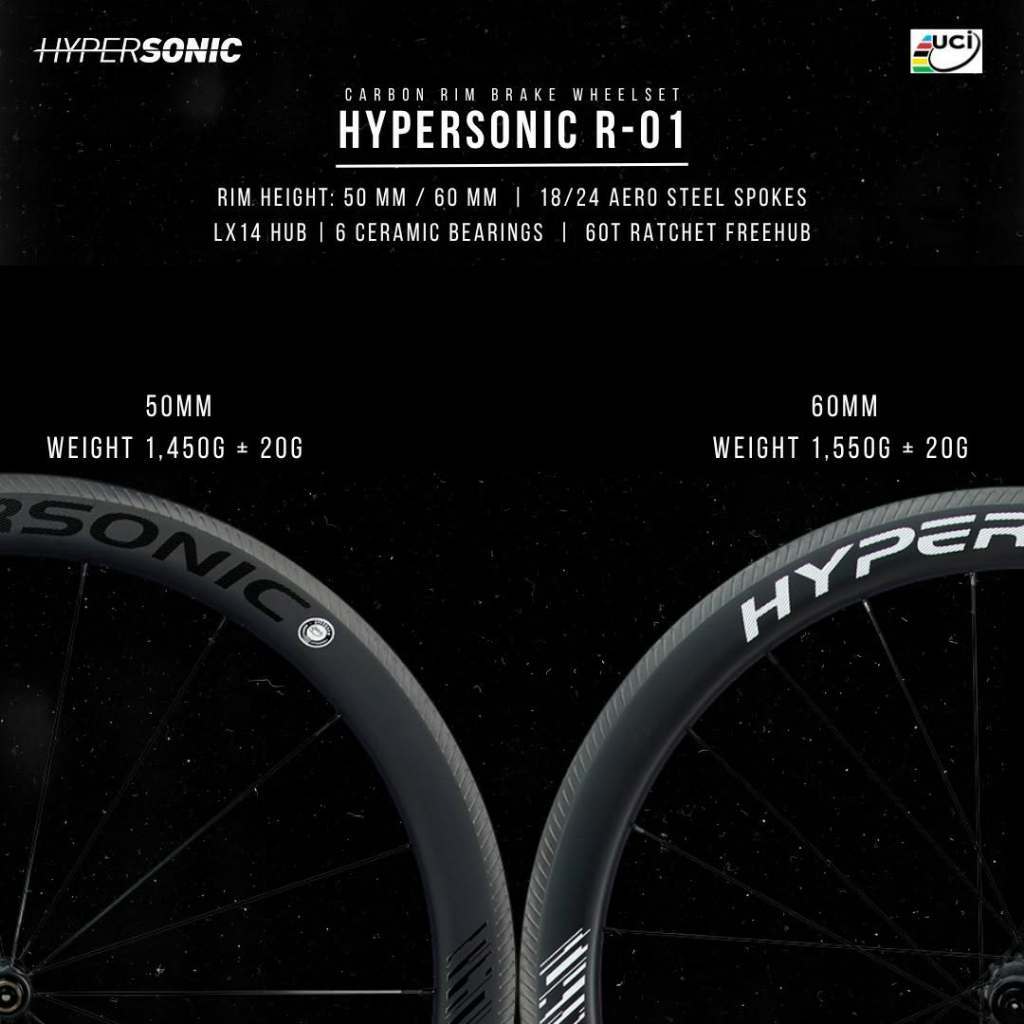 Hypersonic R-01 Carbon Wheelset (Rim Brake)