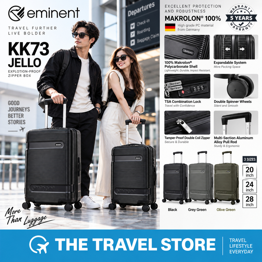 Eminent KK73 JELLO | Explotion-Proof Zipper Box  กระเป๋าเดินทาง