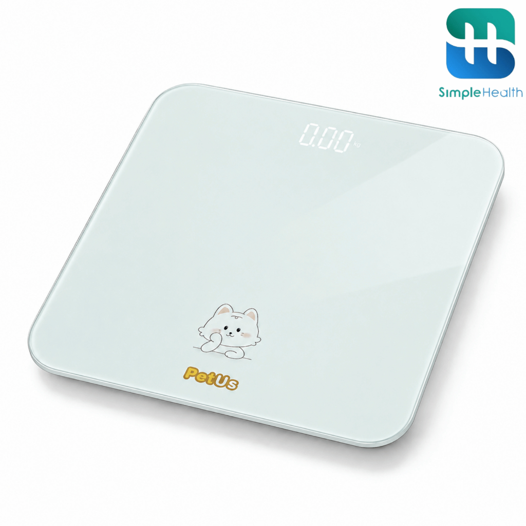 Simple Health เครื่องชั่งน้ำหนักดิจิทัล Digital Weight Scale โหมดชั่งคน/สัตว์เลี้ยง/สิ่งของ กระจกนิรภัย รับประกัน 1ปี