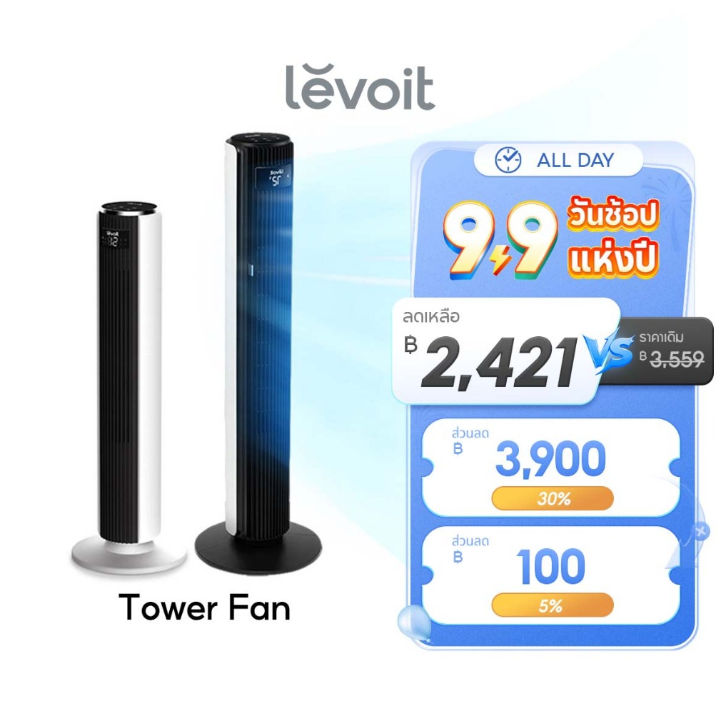 [สินค้าพร้อมส่ง] Levoit Smart Tower Fan LTF-F422/F362/F422Wifi พัดลมอัจฉริยะ ความเร็ว 12 ระดับ เซ็นเ