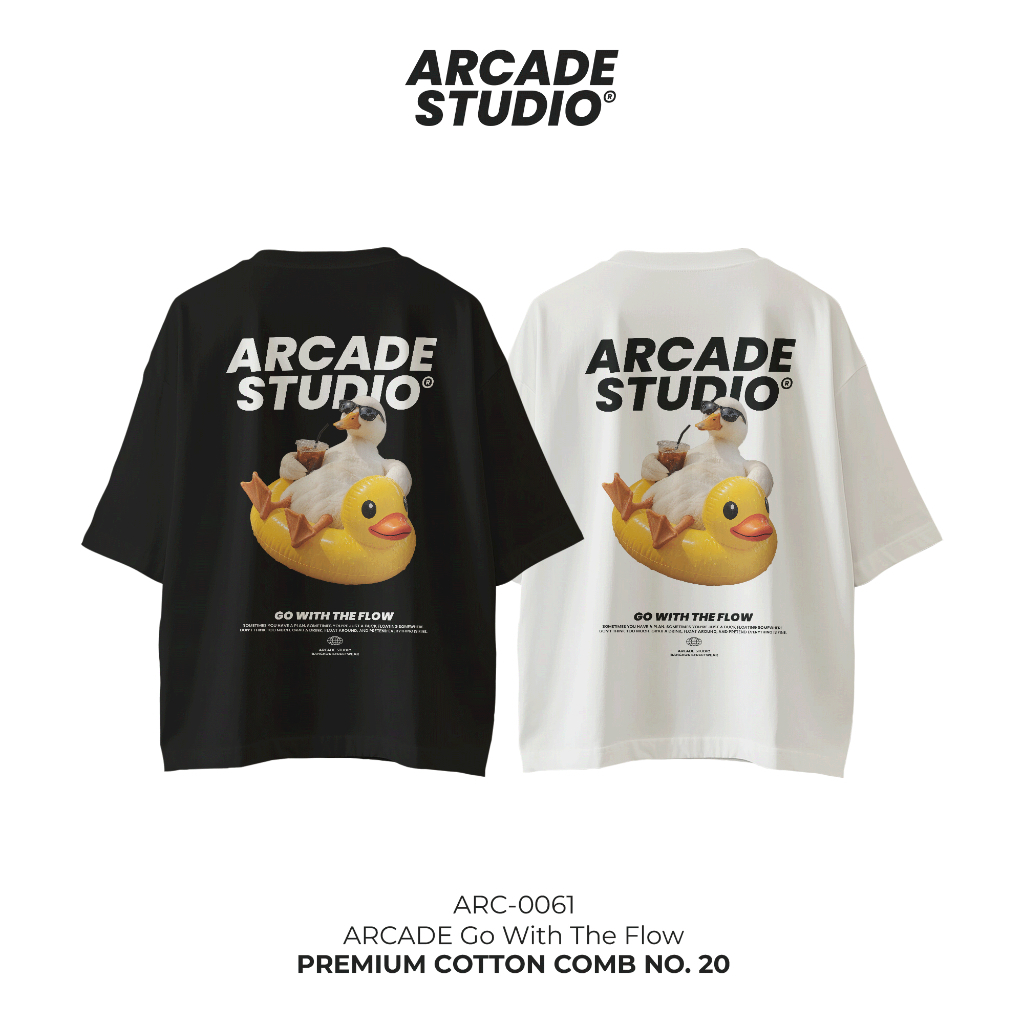 [พรี 4 วัน] ARCADE เสื้อ Go With The Flow (ARC-0061) / เสื้อ Oversize เนื้อผ้า 100% Cotton Comb 190 GSM