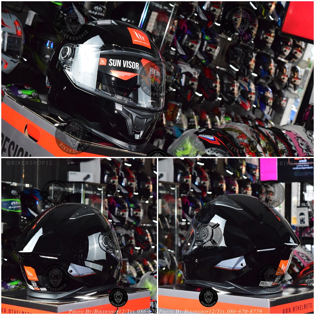หมวกกันน็อคMT BRAKER SV สีดำเงา-ดำด้าน