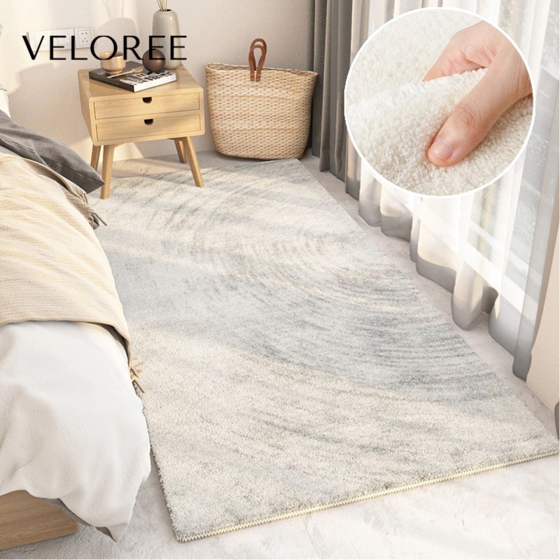VELOREE พรมปูพื้นห้องนอน พรม ตกแต่งห้องนอน พรมยาว ทำจากวัสดุแคชเมียร์เทียม หนานุ่ม พรมมินิมอล 120/160 ซม.