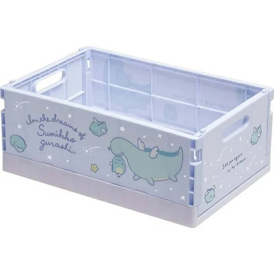 M กล่องพลาสติกพับได้ San-X Sumikkogurashi Folding Container M Dinosaurs Dream SIZE:350 x 370 x 250 m