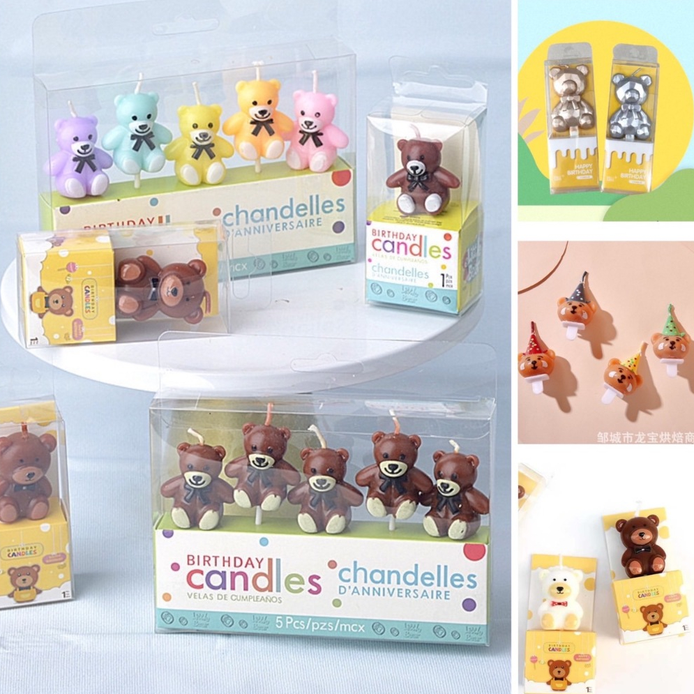 เทียนวันเกิด รวมเทียนวันเกิดรูปหมี หลายแบบพร้อมส่ง