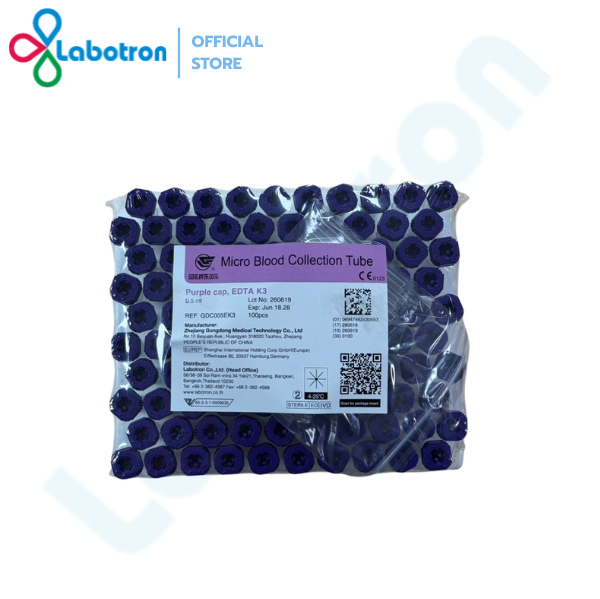 หลอดเก็บเลือด GD Capillary Tube EDTA K3 0.5 ml 100/Pack