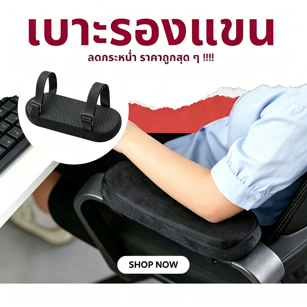เบาะรองแขน โฟมหน่วยความจำ สำหรับเก้าอี้หัวเข็มขัดคงที่ รองรับสรีระ ลดแรงกดทับ