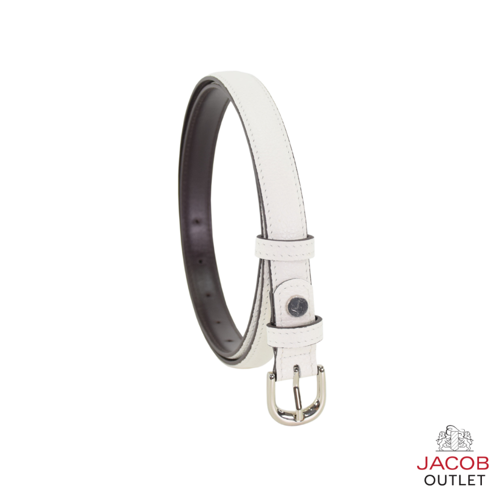 JACOB حزام جلد كلاسيكي بإبزيم فضي W52252 — صورة 3