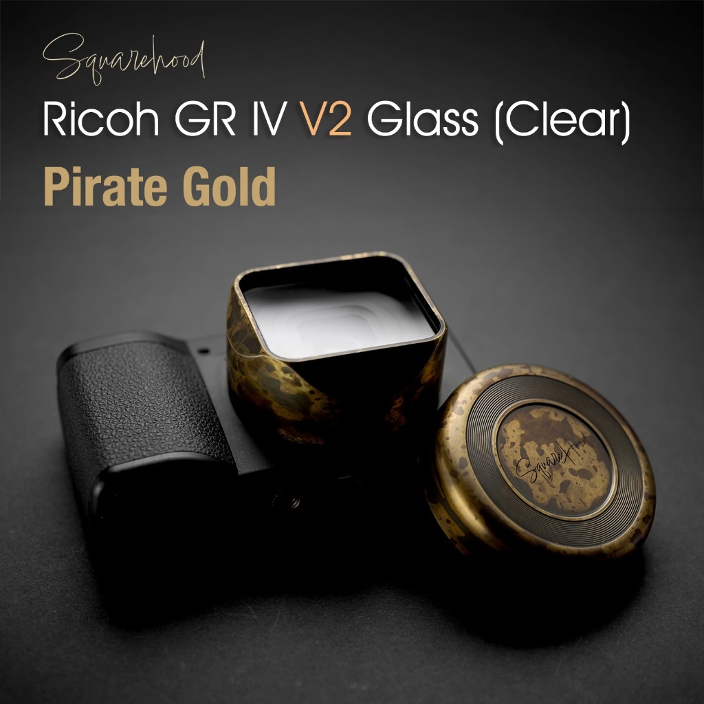 Squarehood Ricoh GRIV V2 Pirate Gold Glass Clear เลนส์ฮูด Ricoh GR4