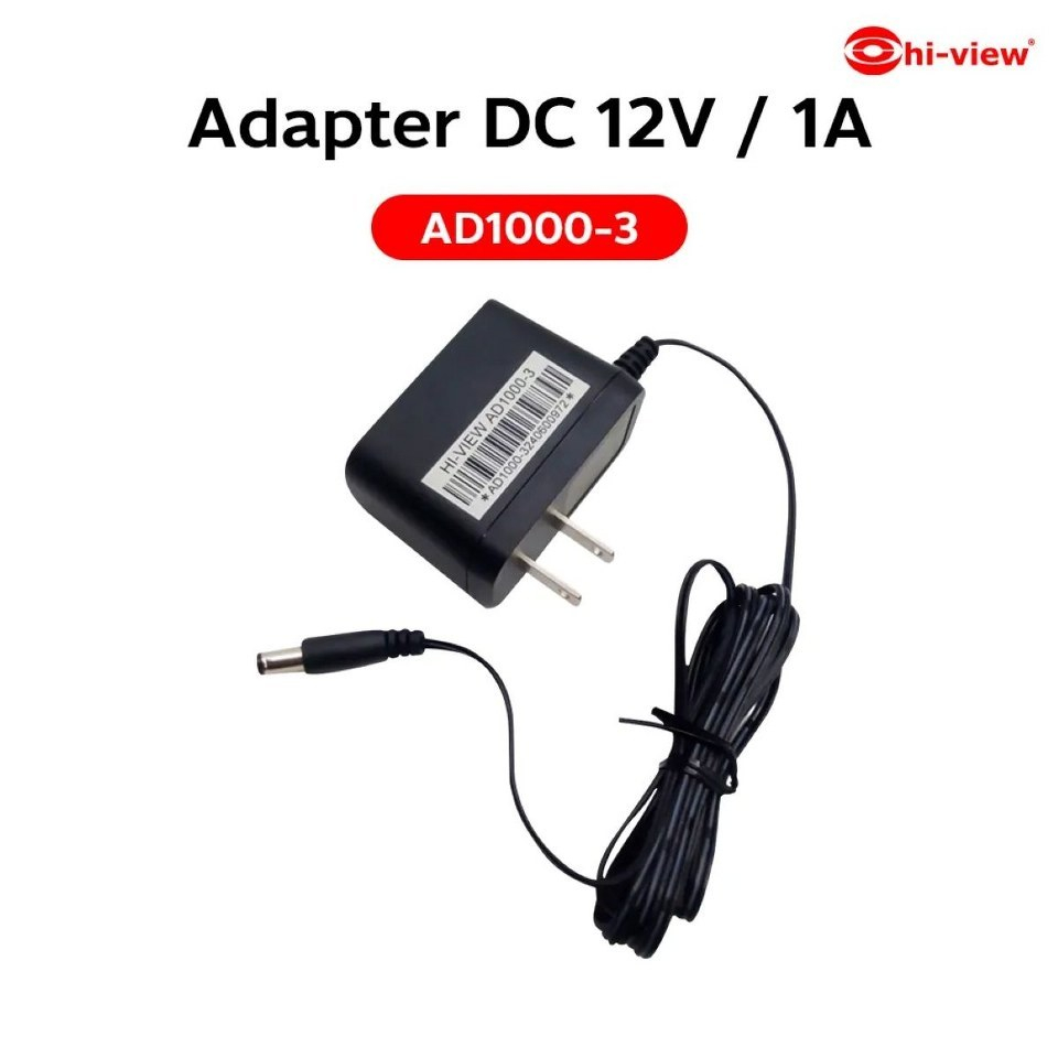 อะแดปเตอร์กล้อง Hiview AD1000 12V 1A ใช้กับ CCTV หรือ เทียบ ทน OEM อะแดปเตอร์ 12.0V / 1.0A Hi-view H