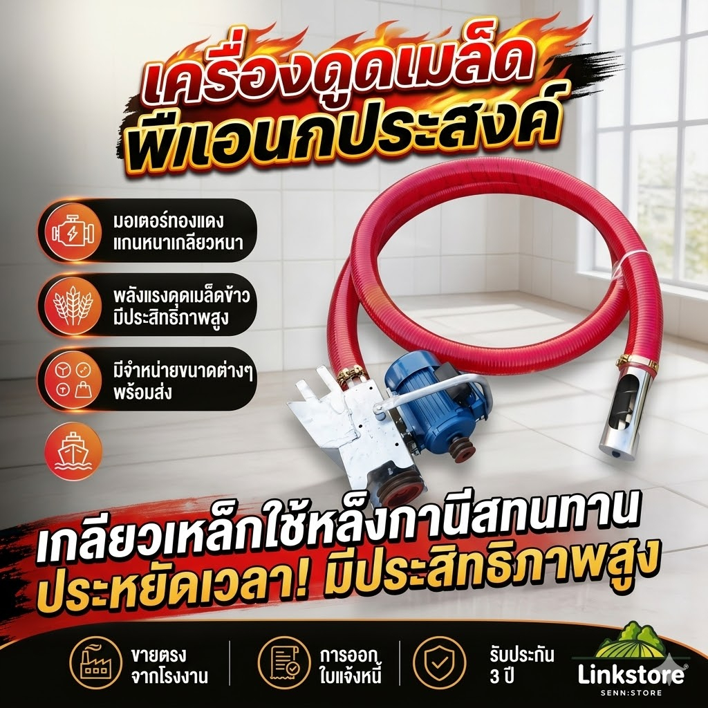 🔥ขายดี🔥LinkStore – เครื่องดูดธัญพืชอเนกประสงค์ (พร้อมมอเตอร์) – เหมาะสำหรับเก็บเกี่ยวข้าว ข้าวสาลี และข้าวโพด