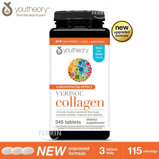 Youtheory Collagen Plus Biotin Skin, Hair, & Nail Formula 6000 mg, 390 Tablets คอลลาเจนอันดับ 1 จาก USA