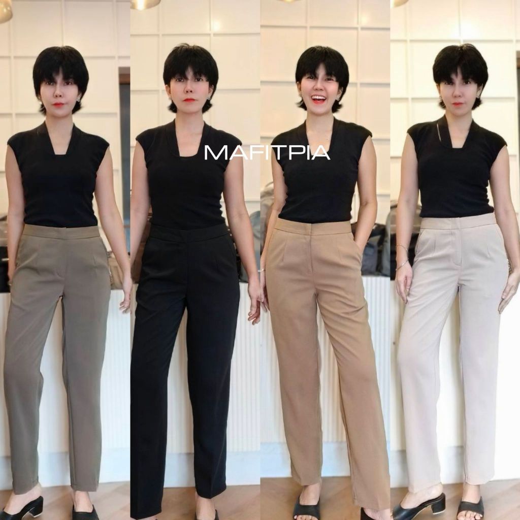 กางเกงขายาว ม๊าฟิตเปรี๊ยะ รุ่นNew HANA ใส่สบาย เย็น ดูดี ลงตัว ไซส์ M-3XL เอว 27-36นิ้ว ผ้าลิลลี่ มี5สี