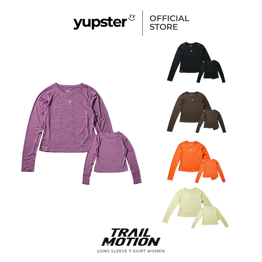 YUPSTER เสื้อวิ่งแขนยาว ผู้หญิง รุ่น [ Trail Motion ] Women Running Long Sleeves ผ้าเบา แห้งไว