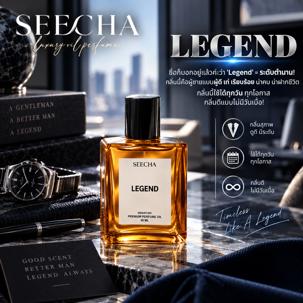 กลิ่น LEGEND รีเจ้นด์  [✨กด 3ชิ้น เพื่อรับโปร2แถม1✨] น้ำหอม สี ชา ออยล์ ของแท้ seecha oil Perfume