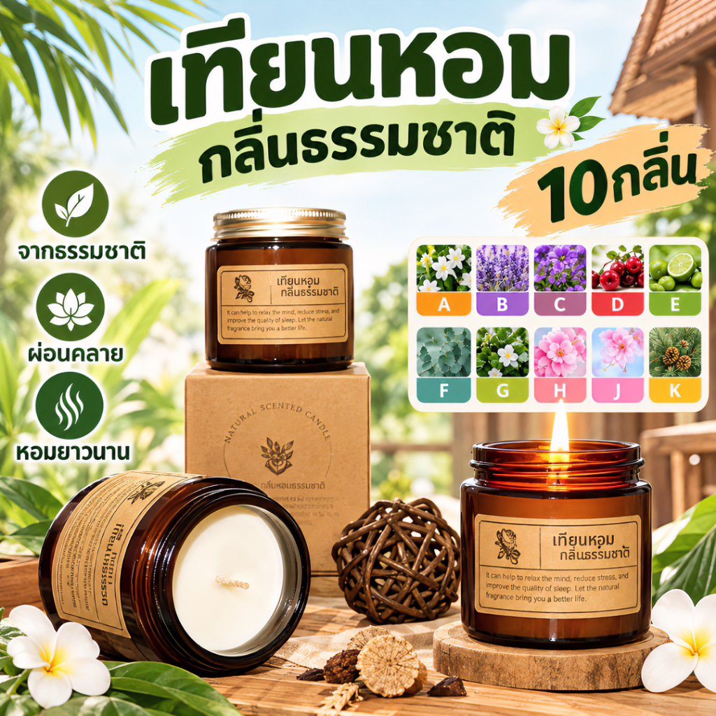 100g✨เทียนหอมอโรม่า✨ กลิ่นหอม ดับกลิ่น ไขถั่วเหลือง กลิ่นยอดนิยม เทียนหอมไขถั่วเหลือง เทียนหอม เทียนหอมสร้างบรรยากาศ