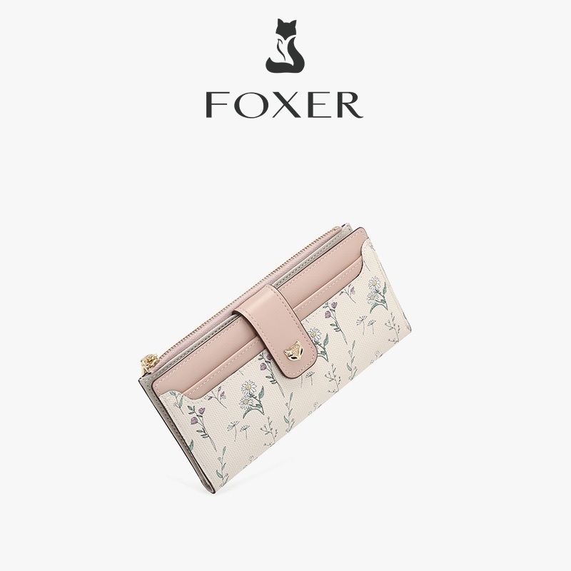 FOXER محفظة نسائية طويلة مطبوعة بالزهور — صورة 7