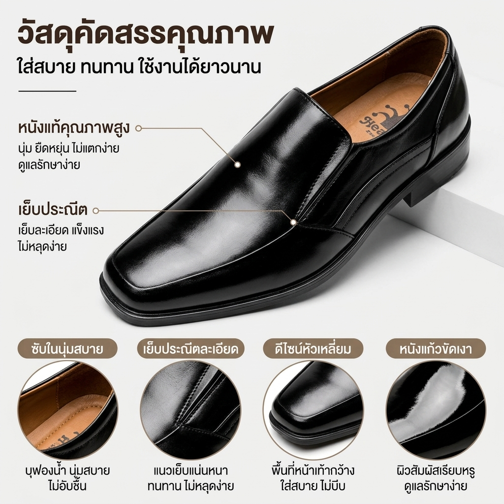 HEAVY SHOES حذاء رسمي سهل الارتداء VB8233 — أسود — صورة 7