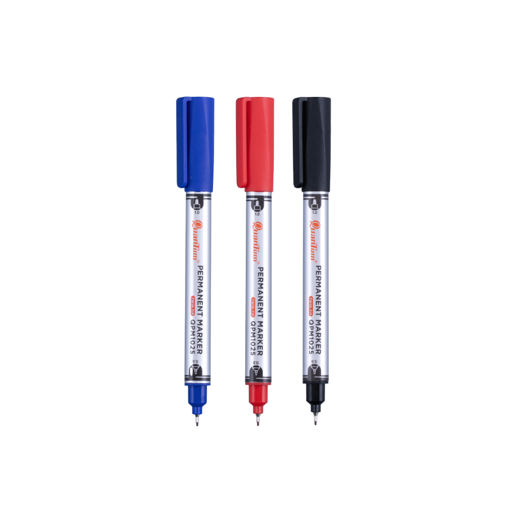 Quantum ปากกาเคมี 2 หัว Permanent Marker QPM1025 0.5-1.0 มม. กันน้ำ แพ็คคู่ 2 ด้าม คละสี — صورة 7