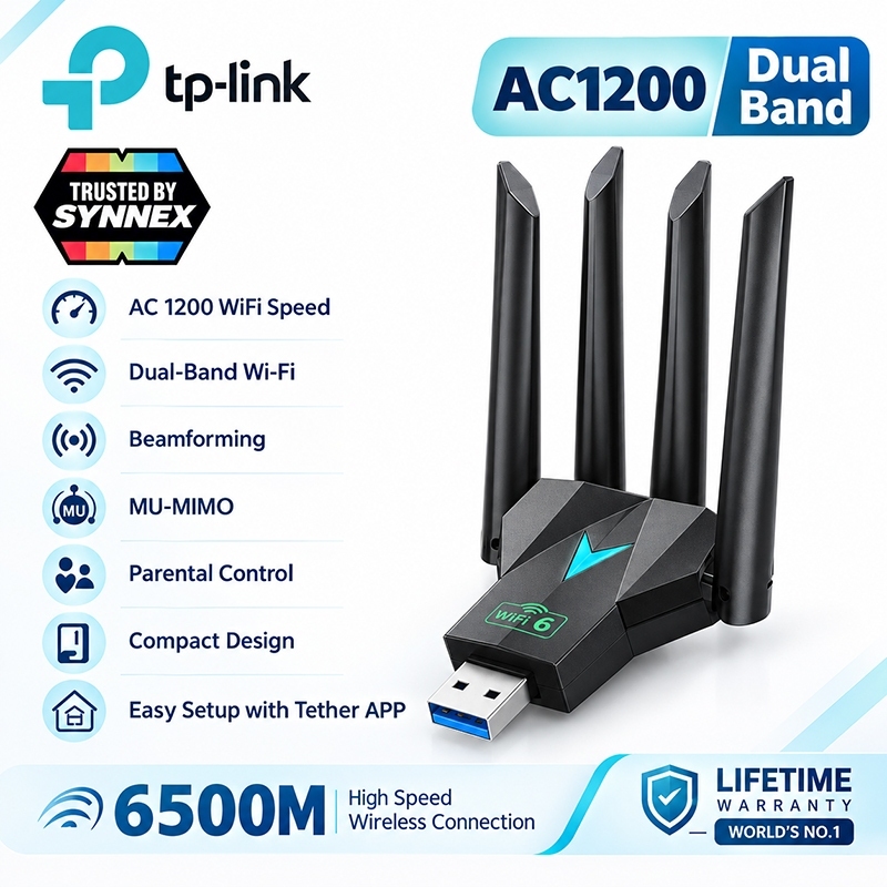【เร็วกว่าจรวด】ตัวรับ wifi แรง 6500Mbps (2.4GHz-5.8GHz USB 3.0) Dual Band USB Adapter ตัวรับสัญญาณไวไฟ ตัวรับสัญญาณ