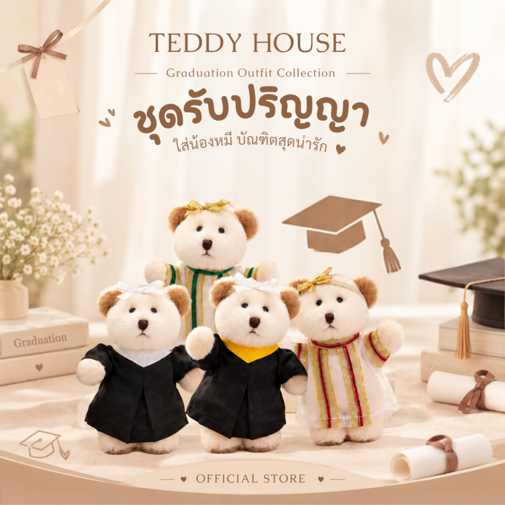 Teddy House زي تخرج لدمية الدب 6 بوصة