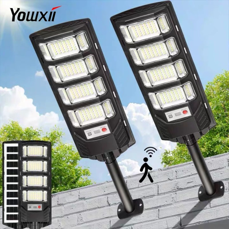 YOWXII ไฟโซล่าเซลล์ 6000,000W ไฟถนนโซล่าเซลล์ IP69 กันน้ำและกันฟ้าผ่ Solar Light สว่างขึ้นโดยอัตโนมัตตอนกลางคืน