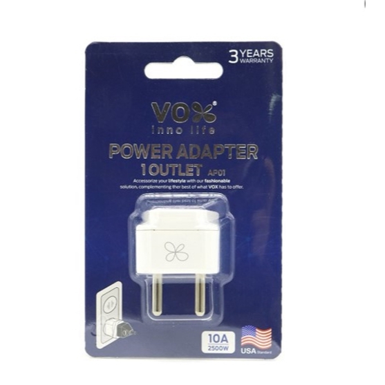 Vox หัวปลั๊ก หัวแปลงปลั๊กไฟ 2 ช่อง ปลั๊กไฟ AP01
