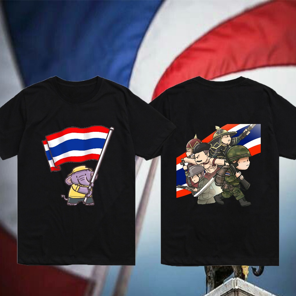 ในสต็อก Thai Youth Save Thailand – Cotton Shirt เสื้อโอเวอร์ไซส์ผ้าคอตตอน ใส่สบาย ลาย SAVE THAILAND 