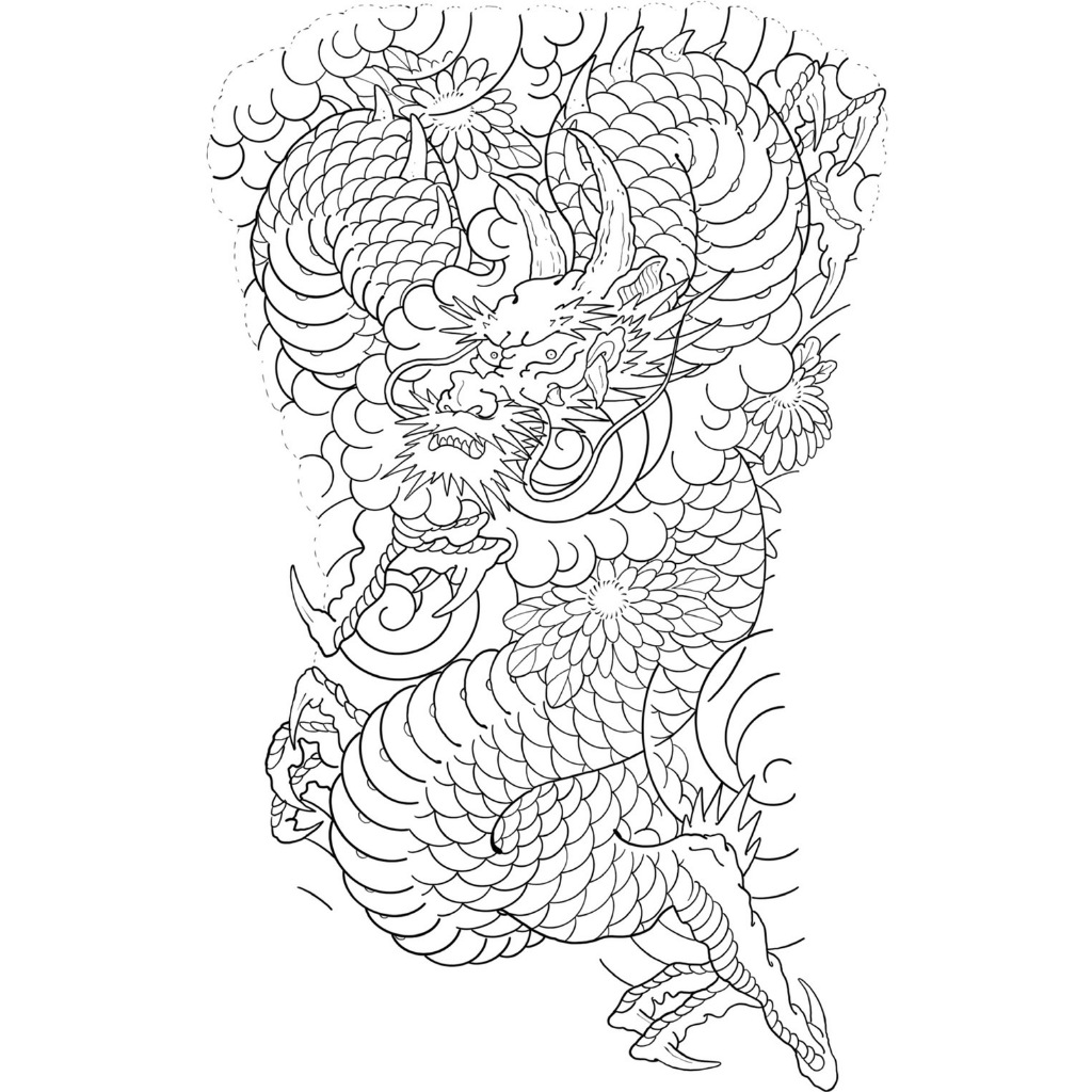 แบบสักเต็มหลังปริ้น ขนาดA4 จำนวน4แผ่น พร้อมกระดาษลอกลาย1แผ่น - รูปที่ 2