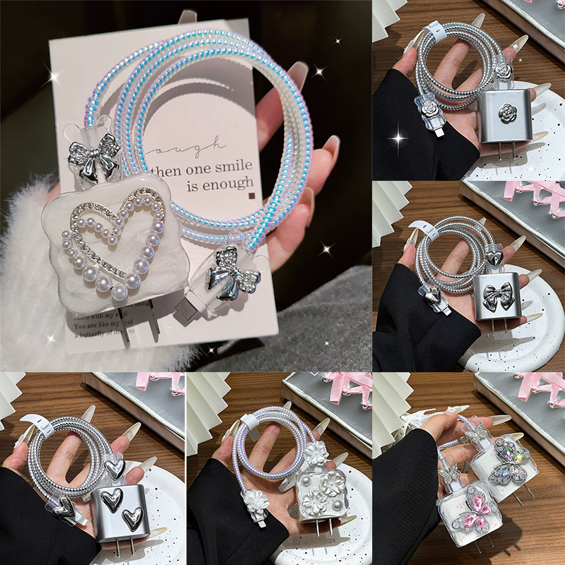 พร้อมส่งจากไทย🚚ชุดเเต่งสายชาร์จสำหรับสายชาร์ 18w 20w เคสอะเเดปเตอร์ ลายการ์ตูน ชุดถนอมสายชาร์จการ์ตูนน่ารักๆ - รูปที่ 2