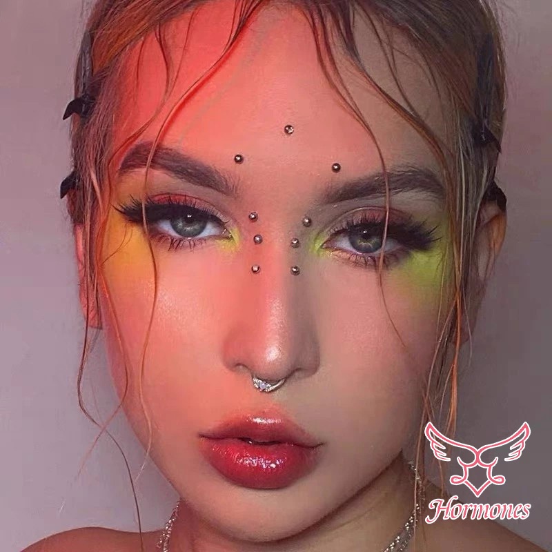 Hormones💗💗มีกาวในตัว หมุดกลม สติ๊กเกอร์จิว 3D ติดแน่น ไม่ต้องเจาะรู  ใช้ตกแต่งใบหน้า สติ๊กเกอร์เจาะเครื่องประดับ