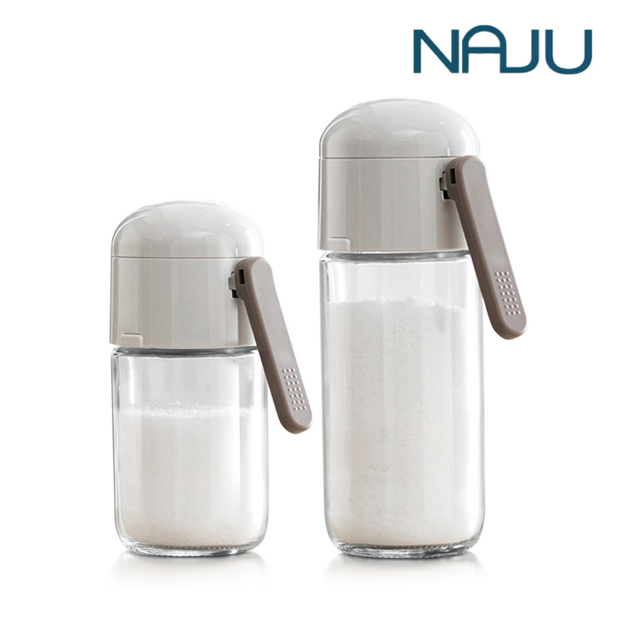 Naju ขวดเครื่องปรุง ขวดใส่พริกป่น ขวดแก้วใส่เครื่องปรุง spice container ฝาหมุนเเละปรับได้