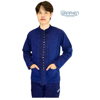 เสื้อหม้อห้อมกระดุมกะลา 15 เม็ดแขนยาว หม้อห้อมแท้จากจ.แพร่