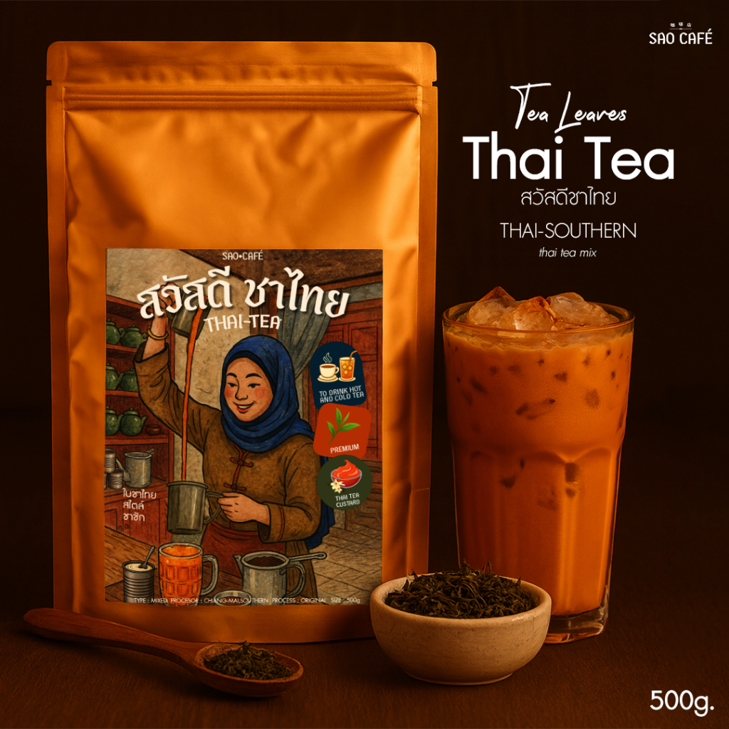 SAO CAFE ใบชาไทย สไตล์ชาชัก - Thai Tea 500 g